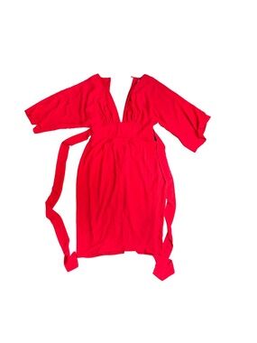 ASOS Red Backless V‑Neck Wrap Dress